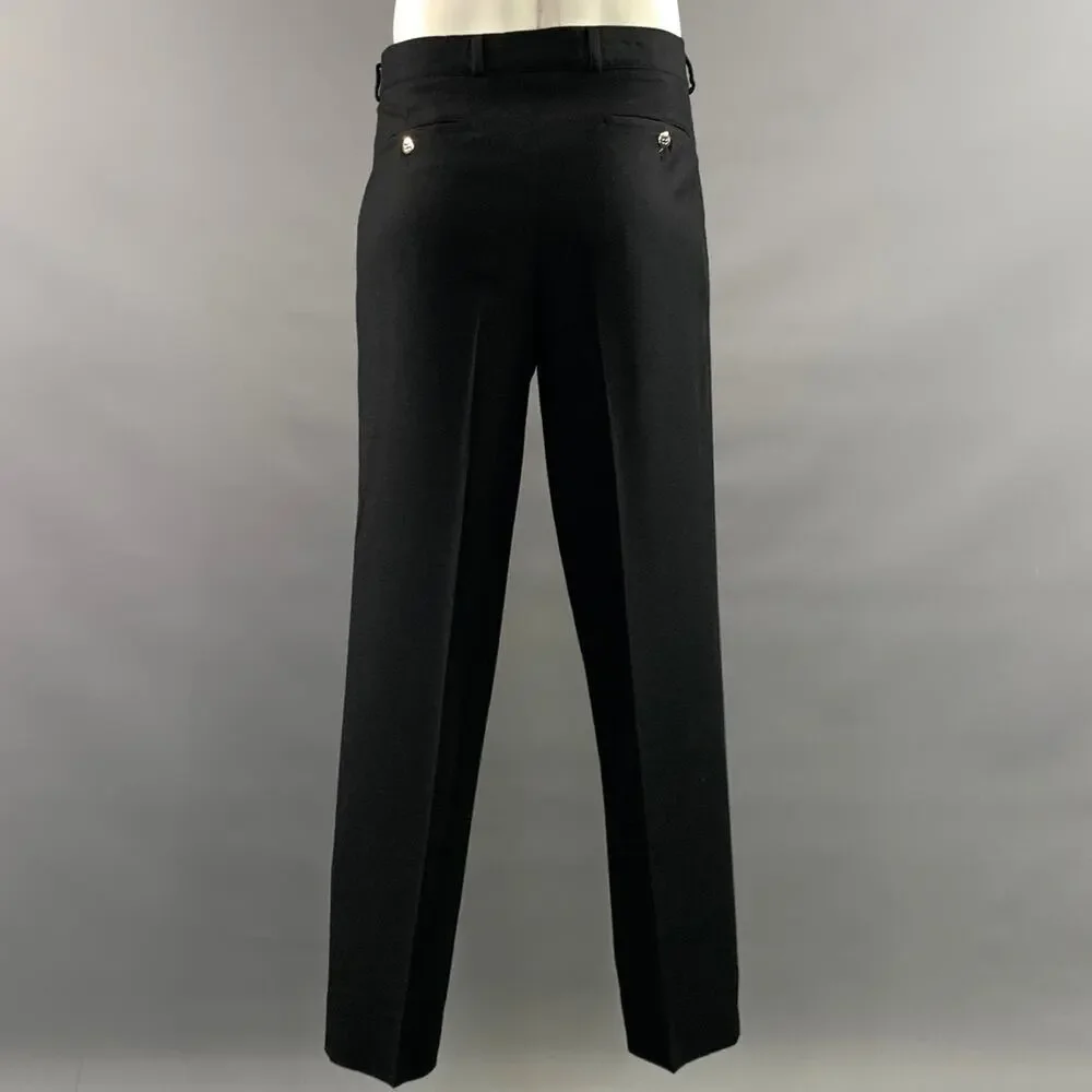 CLAUDE MONTANA Chest Size 42 Black Virgin Wool 34 30 Suit